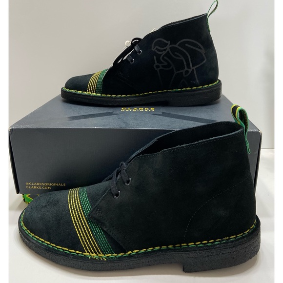 NEW Clarks Originals Desert Jamaica Men’s Lace Up Boots Limited Edition Black 8 - Picture 10 of 12